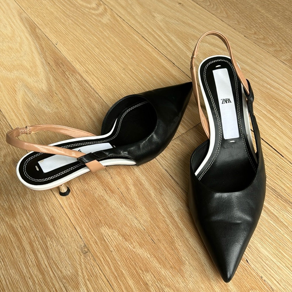 Zara Color Block Kitten Heel
